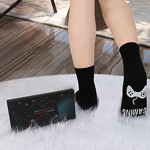Do Not Disturb I'm Gaming Socks, Fathers Day Novelty Dad Gifts for Teen Boys Mens Gamer Kids Sons Husbands Dad Father