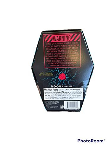 Paqui Carolina Reaper Madness - 2022 One Chip Challenge Tortilla Chip Includes Munchie Box Sticker (( 2 ) Chips), 0.21 Ounce (Pack of 2)