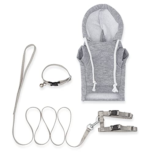 Ferret Sweater and Leash Bundle - Ferret Costume - Ferret Accessories - Small Ferret Clothes - Clothes for Ferrets - Ferret Stuff - Hoodies for Ferrets with Leash, Harness, and Collar