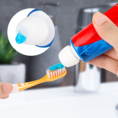 6 Pack Toothpaste Cap, Fowecelt Self Closing Toothpaste Squeezer Dispenser for Kids and Adults (White)