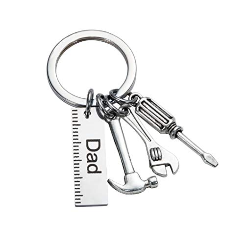 KIMI HOUSE Pop Keychain with Ruler Hammer Wrench Screwdriver Gifts for Dad, Father’s Day Birthday Thanksgiving Day Christmas Gifts from daughter and Son