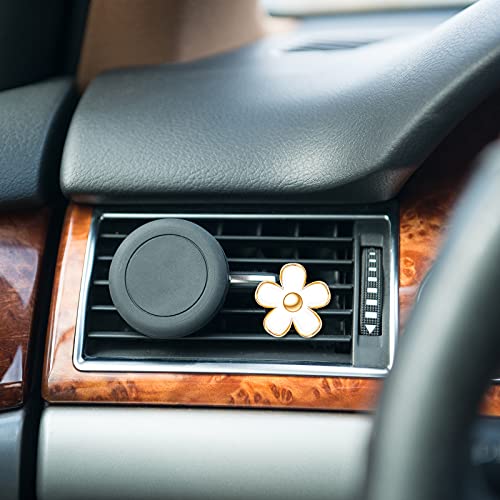 6 Pcs Daisy Flower Air Vent Clip Air Conditioning Outlet Clip Car Air Freshener Clip Charm Car Inter Decor Accessories (Red, Pink, White,3 cm, 3.3 cm)