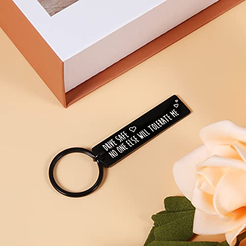New Driver Keychains Drive Safe Gifts for Husband Boyfriend Hubby Fiance from Wife Girlfriend Graduation Birthday Gifts for Son Daughter Kids Children Valentines Christmas Wedding Gifts for Men Women