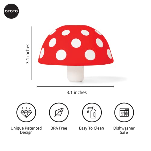 OTOTO Magic Mushroom - Foldable Kitchen Funnel - Small Funnel with Wide Mouth for Jars, Canning, & Bottle Liquid Transfer - Silicone, 100% Food Safe, BPA Free, Dishwasher Safe