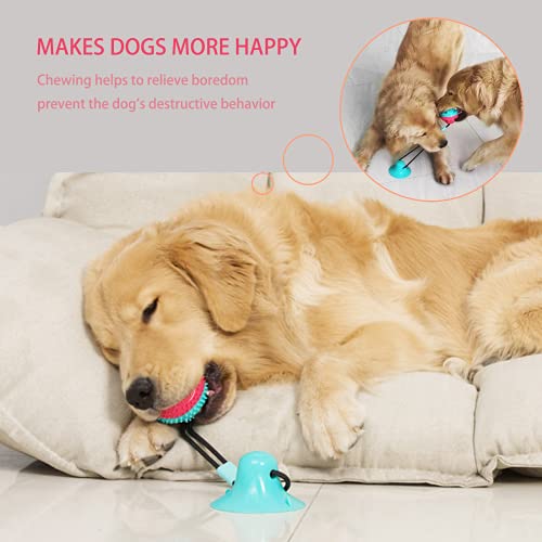 Askhald Dog Toys, Dog Chew Toys for Aggressive chewers, Puppy Dog Training Treats Teething Rope Toys for Boredom, Dog Puzzle Treat Food Dispensing Ball Toys for Puppies Teething Small Dogs (Blue)