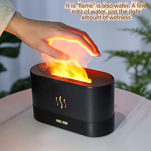 Depulat Flame Air Diffuser,Humidifier,Portable-Noiseless Aroma Diffuser for Home,Office or Yoga Essential Oil Diffuser with No-Water Auto-Off Protection(Black)…