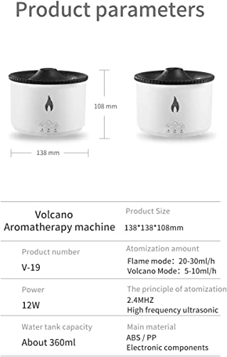 Two colored Auto Shut-Off Ultra-Silent Volcano and Flame Mist Moded Humidifier for Bedroom, Office, Living Room or Any Room