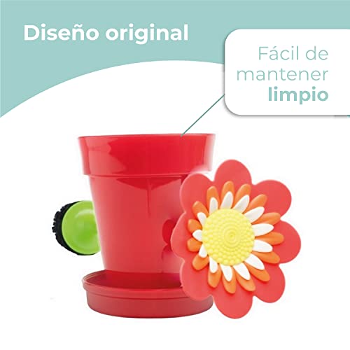 Vigar Flower Power Toilet Brush Set, Nylon Cleaning Brush with Daisy-Shaped Handle, Flower Pot Base with Saucer