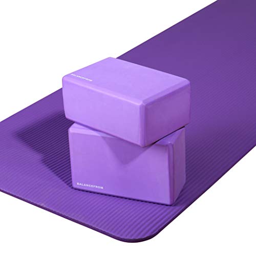 BalanceFrom BFGY-AP6PP Go Yoga All Purpose Anti-Tear Exercise Yoga Mat with Carrying Strap, Purple, One Size