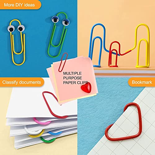 Binder Clips Paper Clips, Sopito 300pcs Colored Office Clips Set with Paper Clamps Paperclips Rubber Bands for Office and School Supplies, Assorted Sizes