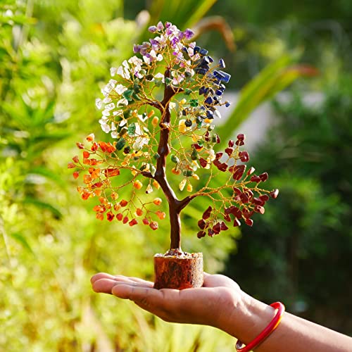 Chakra Tree of Life - Crystal Tree for Positive Energy - Seven Chakra Tree - 7 Chakra Tree, Money Tree, Feng Shui Decor, Chakra Stones, Crystals and Healing Stones, Premium Meditation Accessories