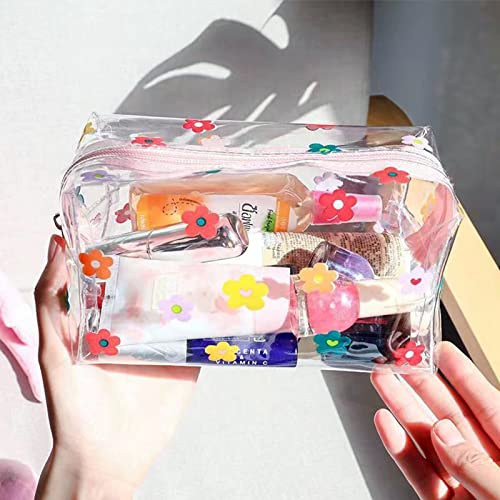 AngelReally cute pencil pouch,kawaii pencil case,clear PVC organizer for girls and adults,big capacity pencil bag with zipper(red)