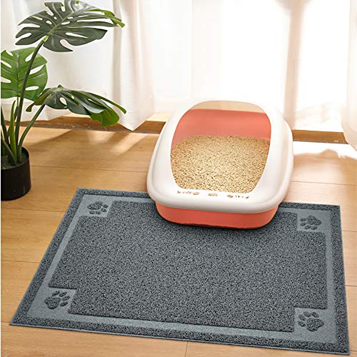 UPSKY Large Cat Litter Mat Trapper 35"×23" Traps Litter from Box and Paws Scatter Control for Litter Box Soft on Sensitive Kitty Paws Easy to Clean Durable (Grey)