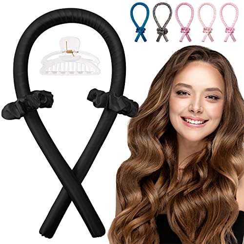 Colorfarm Heatless Hair Curler for Long Hair, Heatless Curling Rod Headband Satin Curling Set, No Heat Hair Wrap Curler Ribbon to Sleep in Overnight, Hair Roller with Scrunchies Hair Clips, Hairstyles Styling Tools