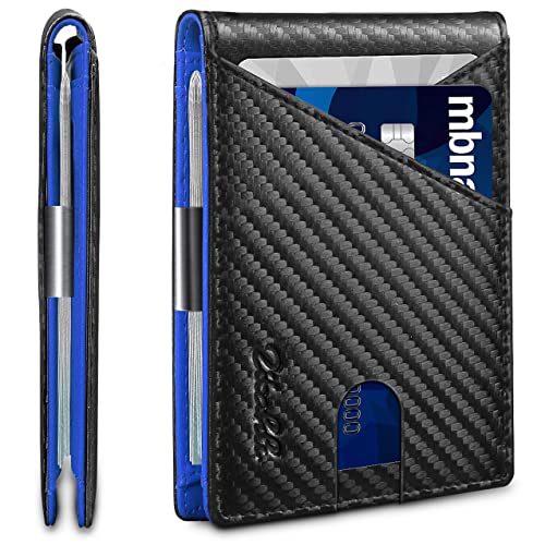 Zitahli Slim RFID Wallets for Men, Money Clip Bifold Leather Wallet Minimalist Mens Wallet with ID Window and 12 Card Slots