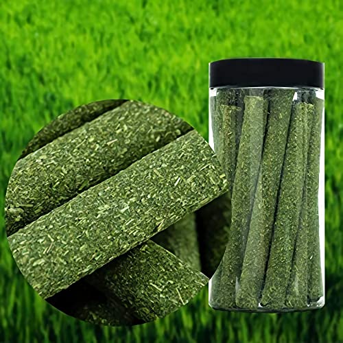 LSSH GmbH 20PCS Natural Timothy Hay Sticks, Timothy Grass Molar Stick Chew Toys for Rabbits, Chinchillas, Guinea Pigs, Hamsters and Other Small Animals Treats.