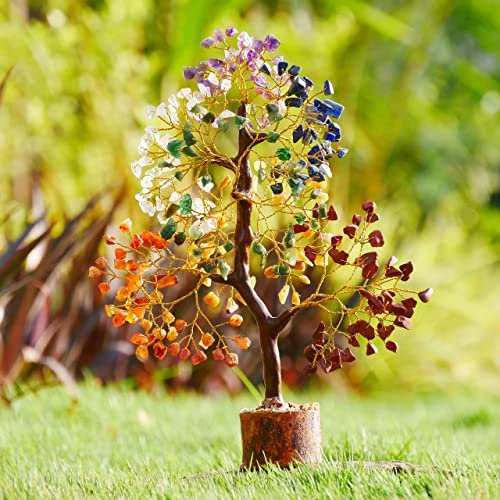 Chakra Tree of Life - Crystal Tree for Positive Energy - Seven Chakra Tree - 7 Chakra Tree, Money Tree, Feng Shui Decor, Chakra Stones, Crystals and Healing Stones, Premium Meditation Accessories