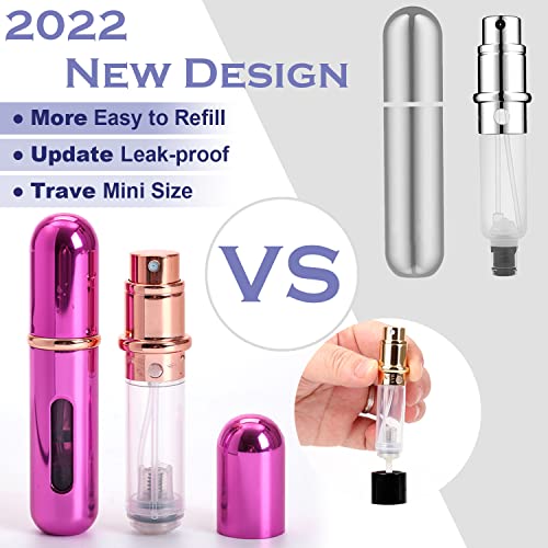 Travel Mini Perfume Refillable Atomizer Container, Portable Perfume Spray Bottle, Travel Size Bottle, Scent Pump Case, Perfume Fragrance Empty Spray Bottle for Traveling and Outgoing 5ml (2Pcs)