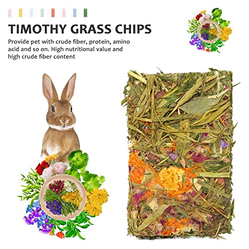 X-pet Rabbit Chew Toys, Chinchilla Treats for Dental Health, Natural Timothy Hay Chips Chew Treats,Small Animals Snacks for Rabbits, Hamsters, Bunny, Guinea Pig, Chinchillas