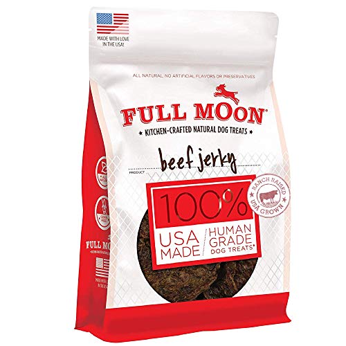 Full Moon Beef Jerky Healthy All Natural Dog Treats Human Grade Made in USA Grain Free 11 oz