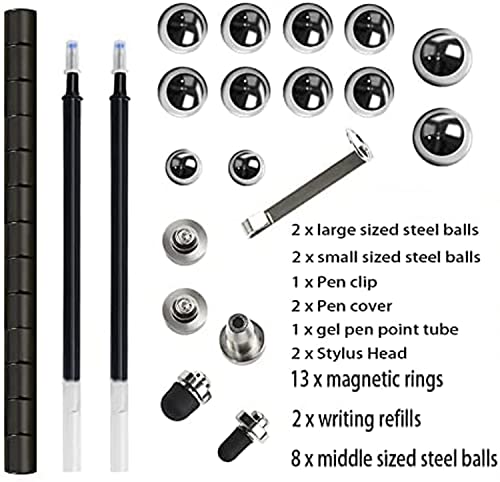 BIECHOUWO 2022 Newest toy pen, decompression magnetic metal pen, multifunctional writing magnet ballpoint pen, gift for kids or friends (Blacktoypen)