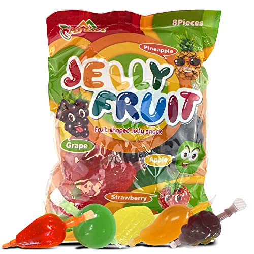 Apexy Jelly Fruit, Tiktok Candy Trend Items, Tik Tok Hit or Miss Challenge, Assorted Fruit Shaped Jelly, Strawberry, Mango, Apple, Pineapple, Grape. 9.87oz.