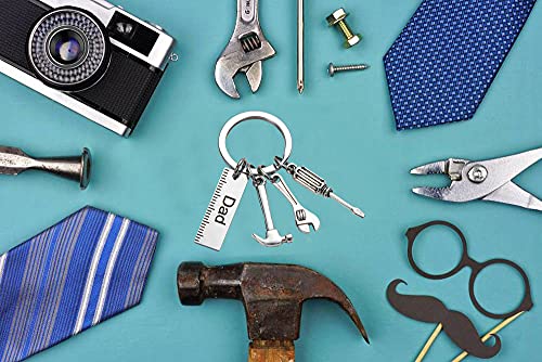 KIMI HOUSE Pop Keychain with Ruler Hammer Wrench Screwdriver Gifts for Dad, Father’s Day Birthday Thanksgiving Day Christmas Gifts from daughter and Son