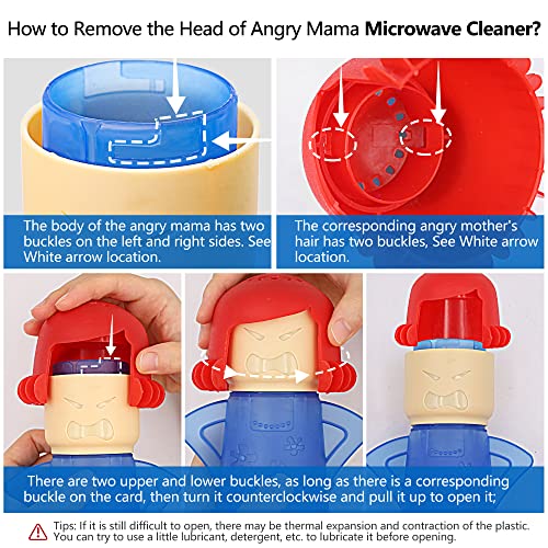 Abnaok Microwave Cleaner, 2 PCS Angry Mama Microwave Cleaner Microwave Oven Steam Cleaner Easily Clean in Minutes Cleans Add Vinegar and Water for Home or Office with English Manual (Green+Blue)