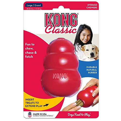KONG - Classic Dog Toy, Durable Natural Rubber- Fun to Chew, Chase and Fetch - for Large Dogs