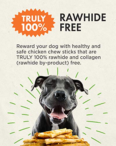 Canine Naturals Chicken Recipe Chew - Rawhide Free Dog Treats - Made From USA Raised Chicken - All-Natural and Easily Digestible - 10 Pack of 5 Inch Stick Chews