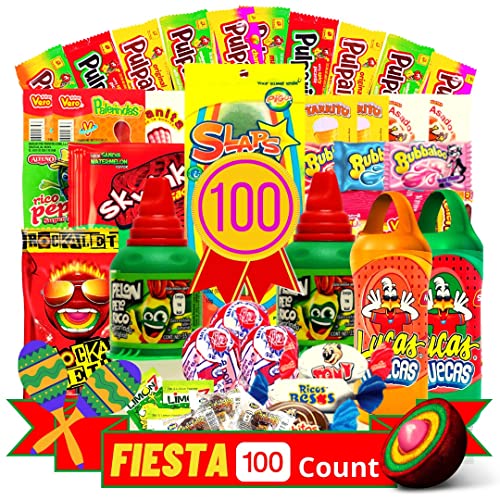 Las Posadas Mexican Candy Assortment – 100 PCs Mexican Candies – Spicy, Sweet, Sour Dulces Mexicanos Assortment Pack – Mexican Snacks for Kids and Adults (Fiesta Pack)